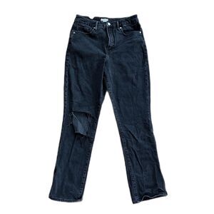 Good American Black Straight Leg Jeans